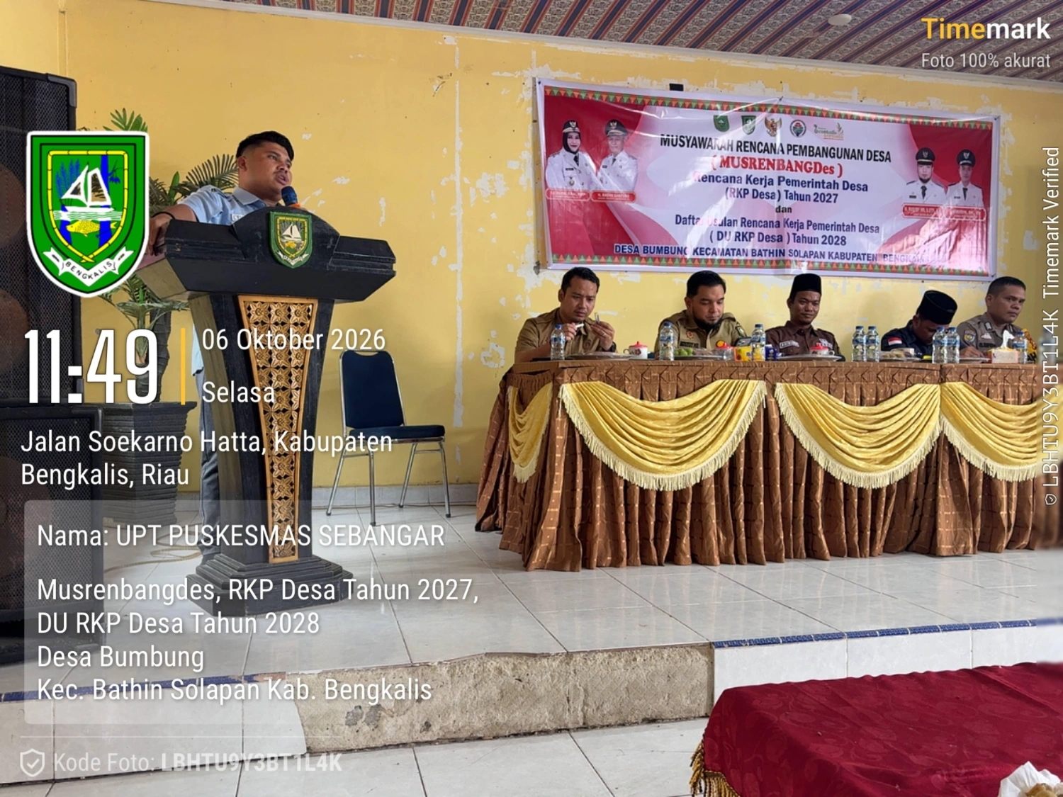 MUSRENBANGDES, RKP DESA TAHUN 2027 DU RKP DESA TAHUN 2028 DESA BUMBUNG DI KANTOR DESA BUMBUNG KEC. BATHIN SOLAPAN SELASA, 6 OKTOBER 2026