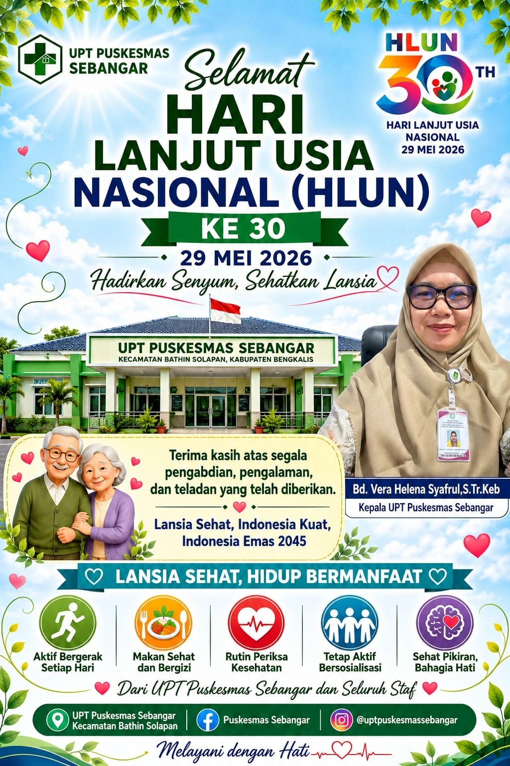 Peringatan HLUN ke-30: UPT Puskesmas Sebangar Ajak Masyarakat Wujudkan Lansia Sehat dan Mandiri