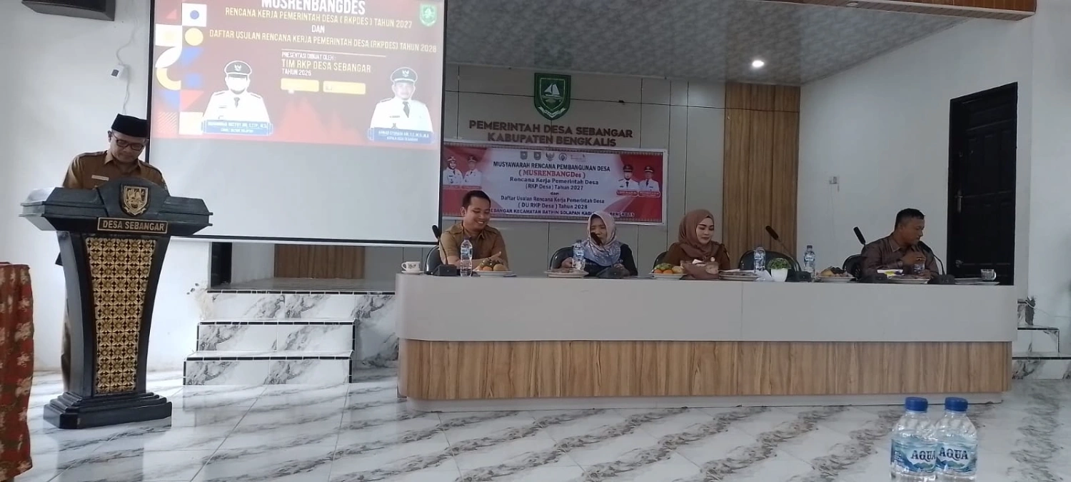MUSRENBANGDES, RKP DESA TAHUN 2027 DU RKP DESA TAHUN 2028 DESA SEBANGAR DI KANTOR DESA SEBANGAR KEC. BATHIN SOLAPAN SENIN, 5 OKTOBER 2026